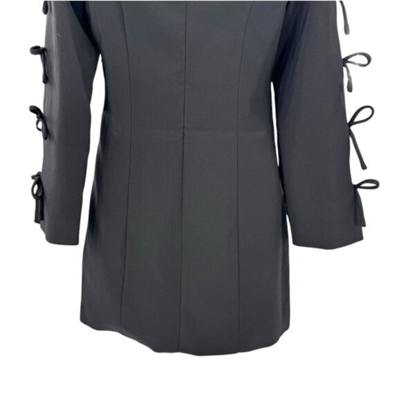 Hyacinth House NEW Black Bow Long Sleeve Belinda Cocktail Mini Dress Size XS - Picture 9 of 11